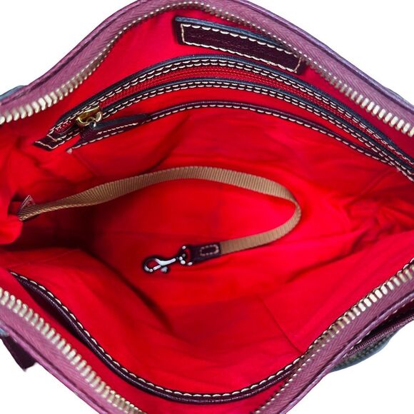 Dooney & Bourke Saffiano Kimberly Crossbody - Wine - 7.5” x 3.5” x 9” - Picture 3 of 11